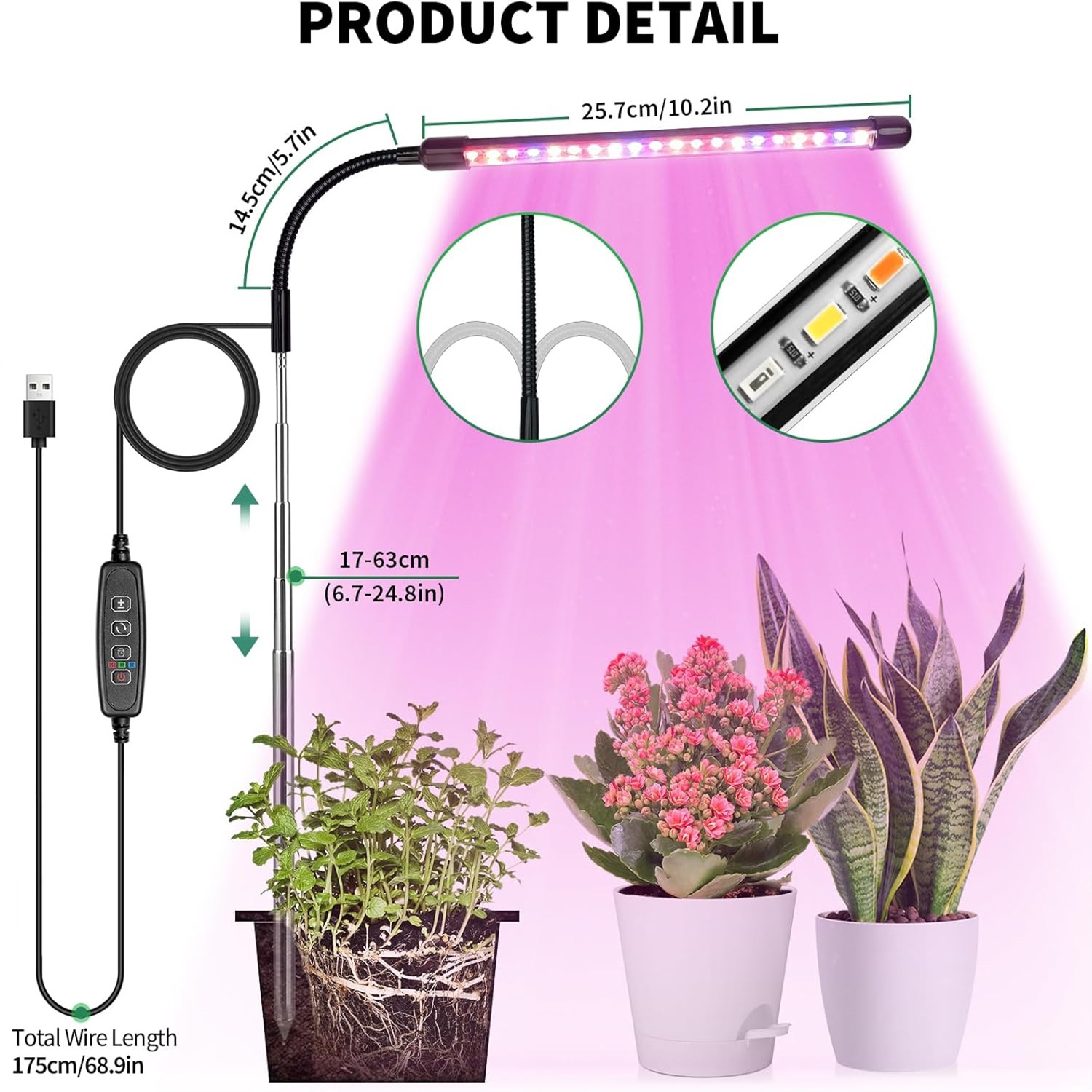 3 colori USB coltiva la lampad - Led Planted Tank Light recensione e prezzo